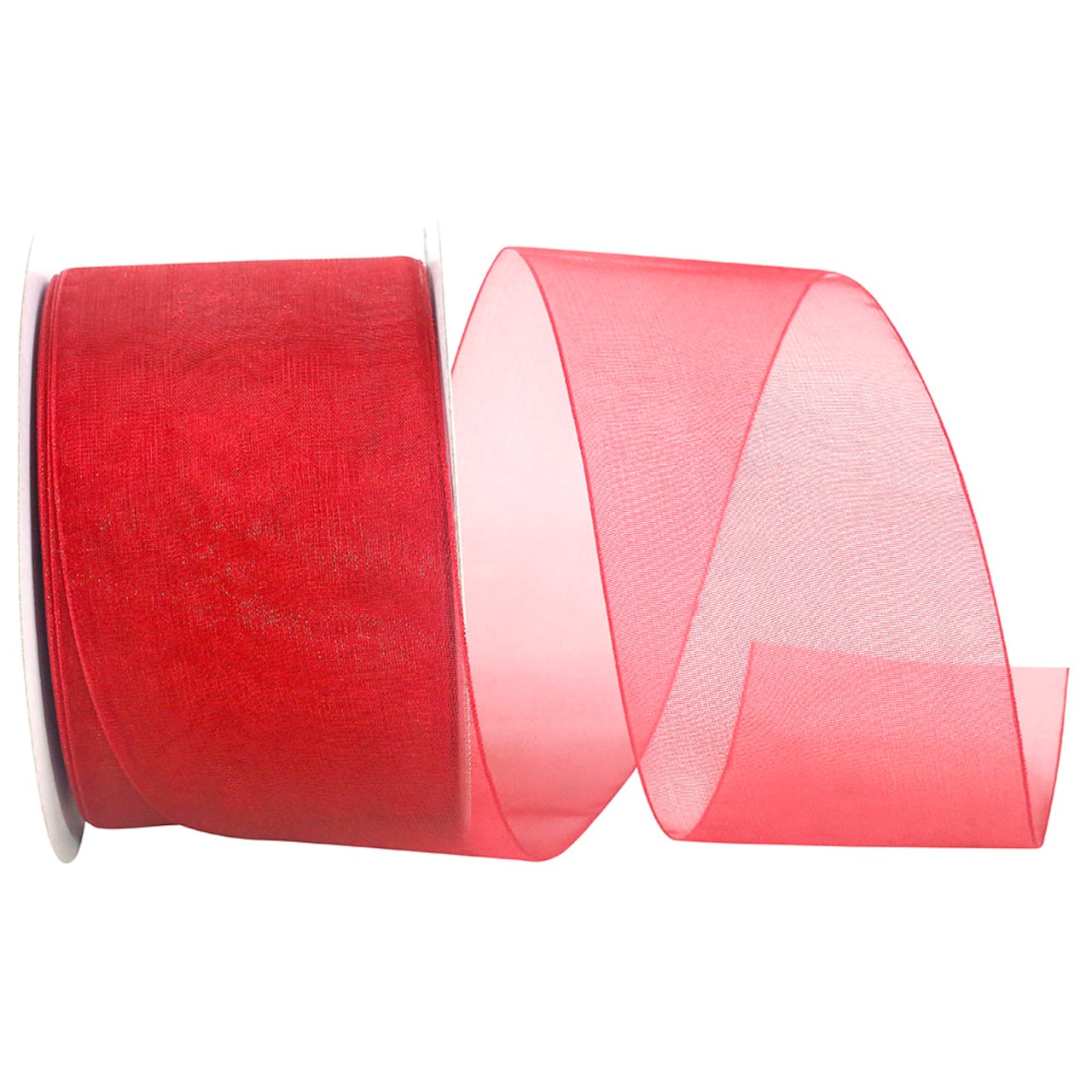 Rose Red Chiffon 2 1/2 inch x 50 Yards Sheer Ribbon - by Jam Paper